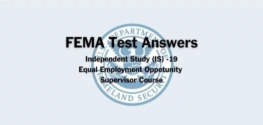 FEMA IS-19 Test Answers