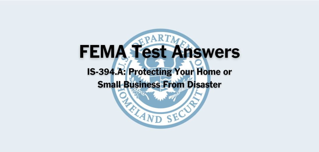 FEMA IS-394a test answers