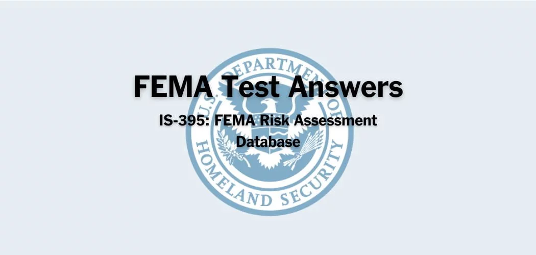 FEMA IS-395 test answers