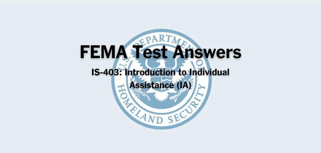 FEMA IS-403 Test Answers
