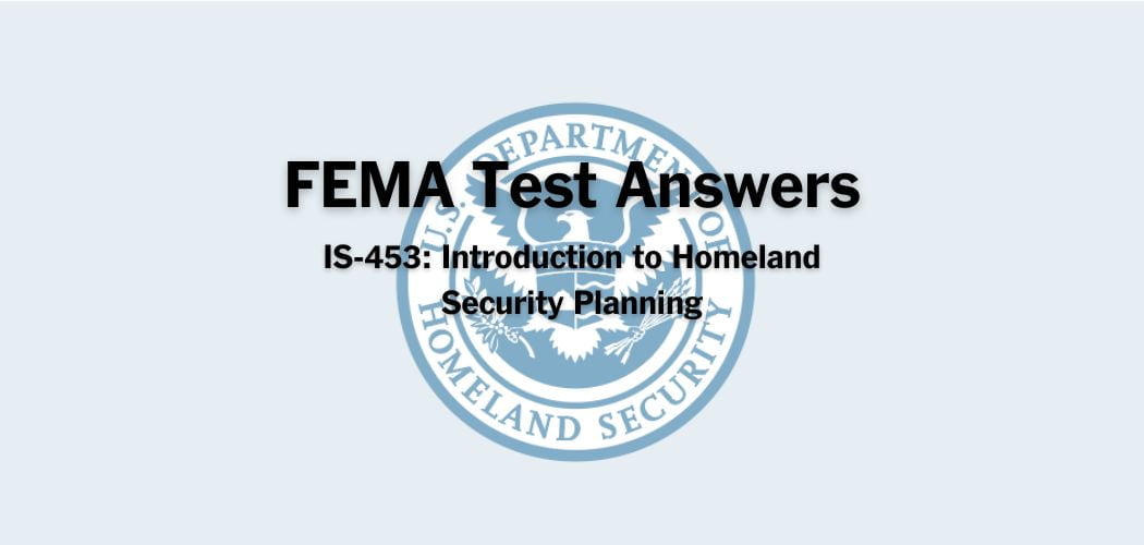 FEMA IS-453 Test Answers
