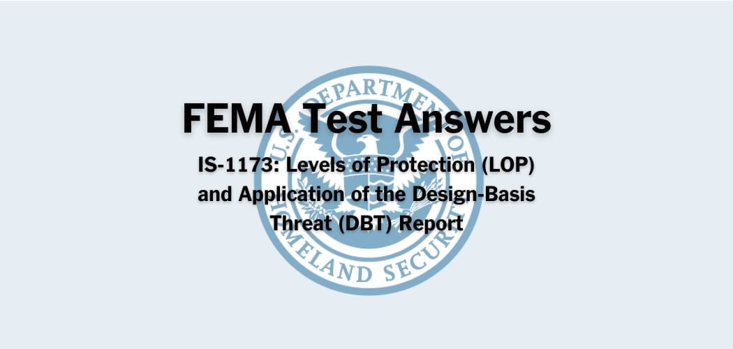 FEMA IS-1173 Test Answers