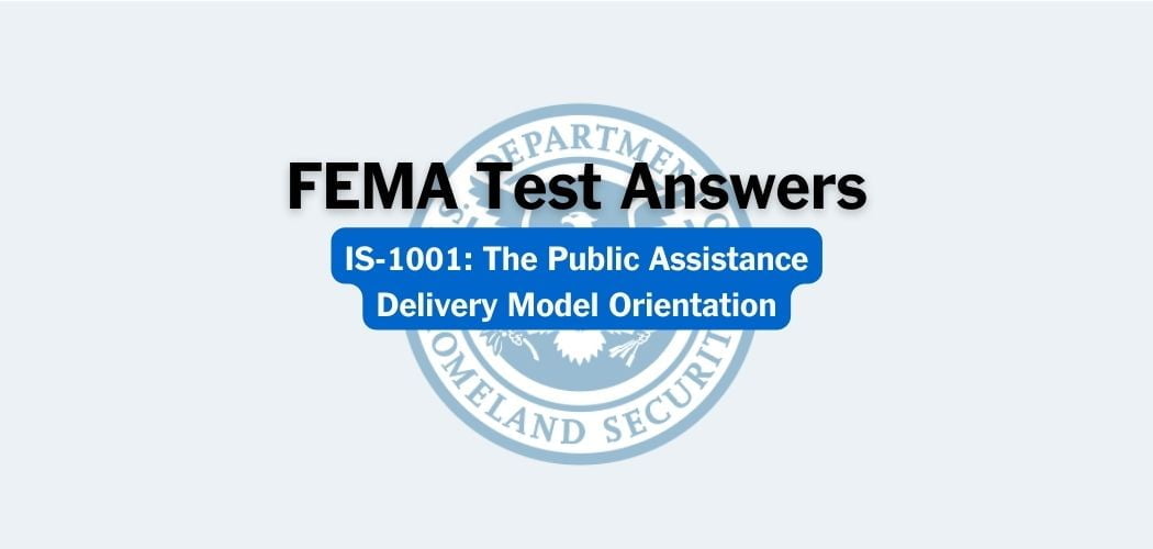 FEMA IS-1001 Test Answers