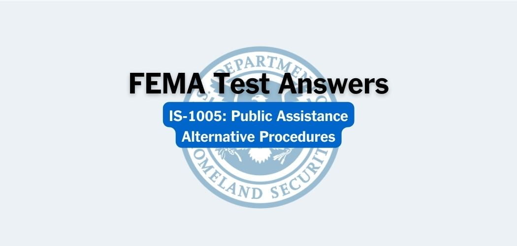 FEMA IS-1005 Test Answers