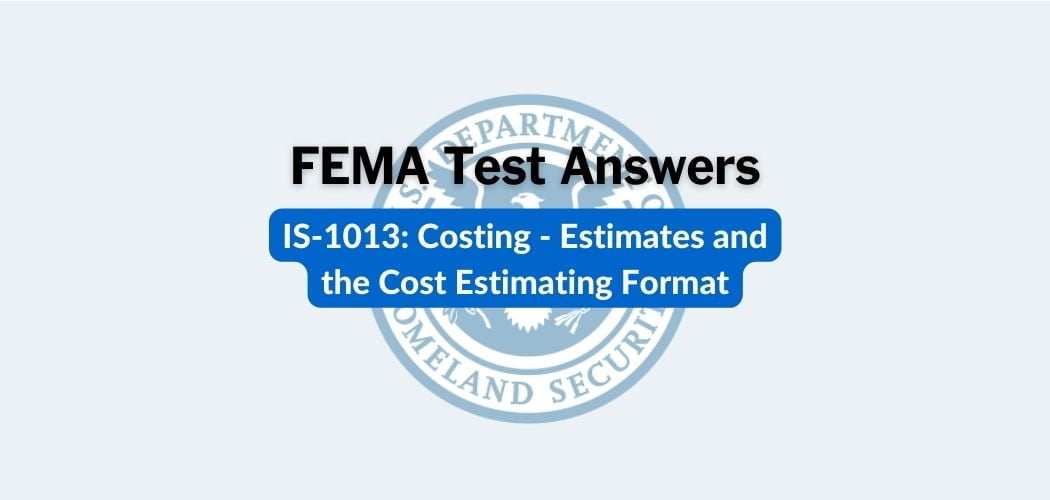 FEMA IS-1013 Test Answers