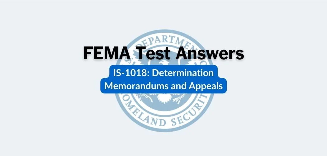 FEMA IS-1018 Test Answers