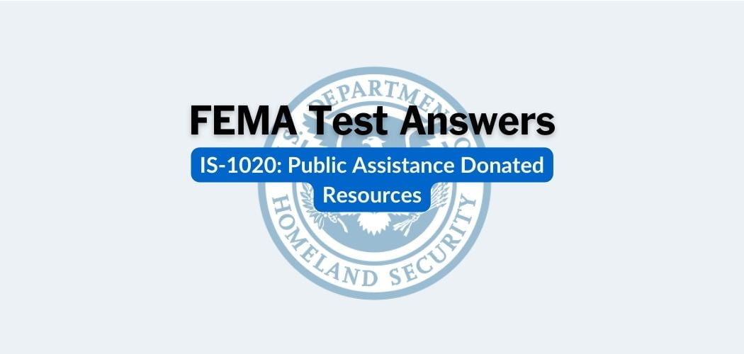 FEMA IS-1020 Test Answers