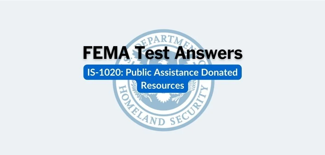 FEMA IS-1020 Test Answers