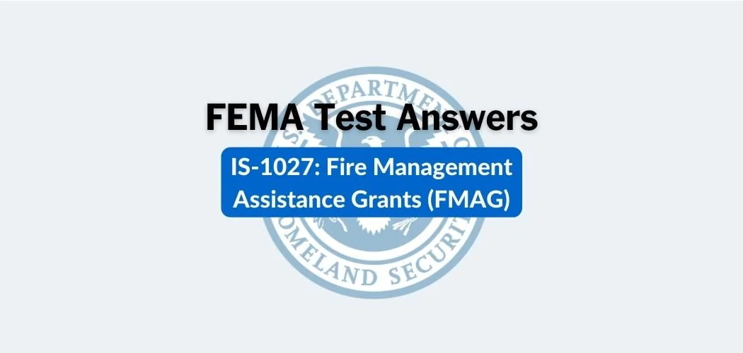 FEMA IS-1027 Test Answers