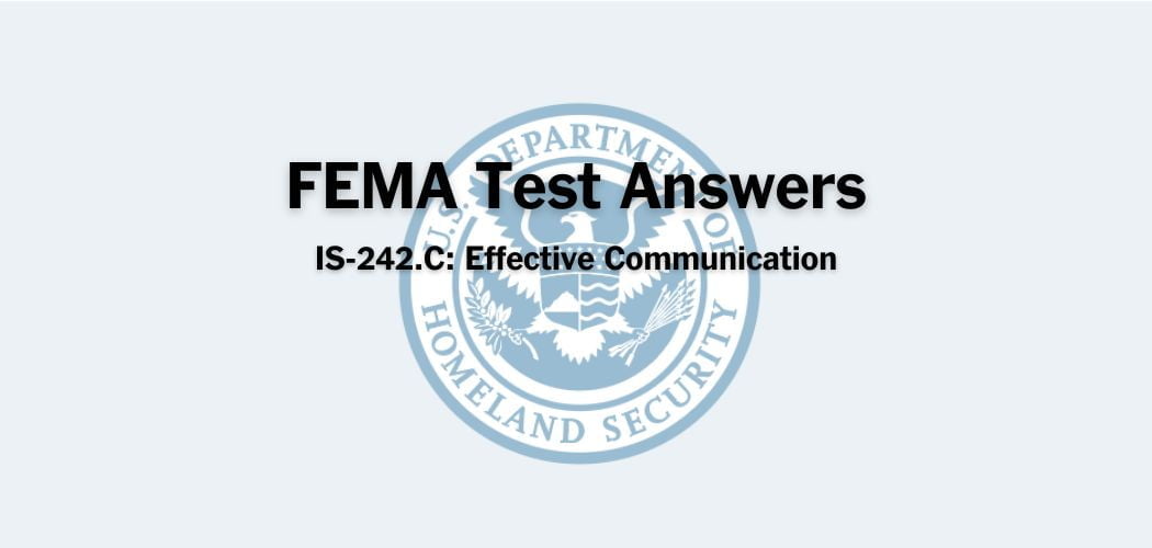 FEMA IS-242.C Test Answers