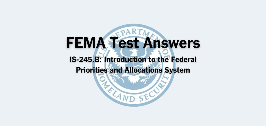 FEMA IS-245.B Test Answers