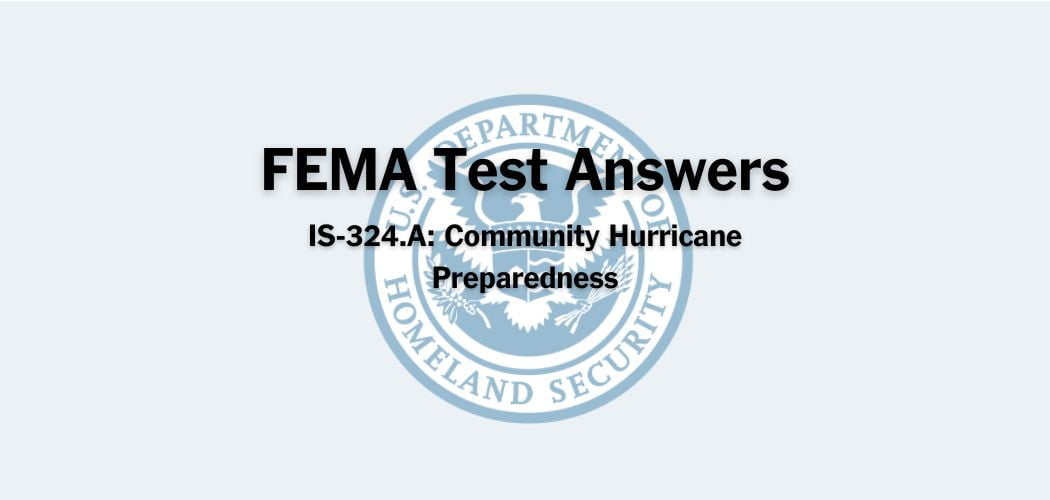 FEMA IS-324.A test answers