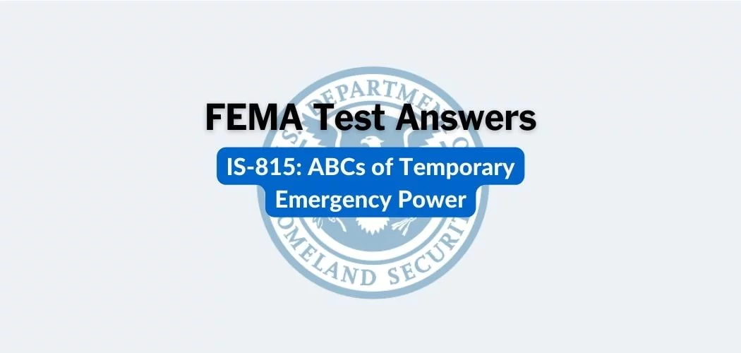 FEMA IS-815 Test Answers