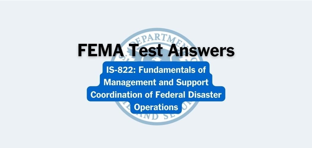 FEMA IS-822 test answers