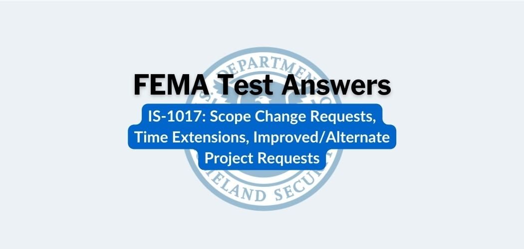 FEMA IS-1017 Test Answers