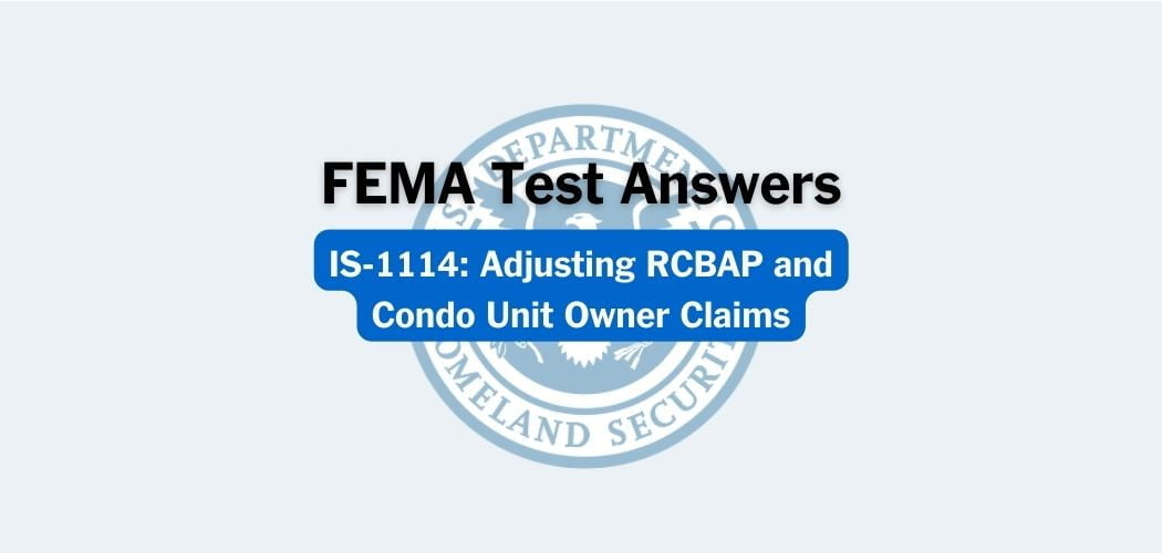 FEMA IS-1114 Test Answers