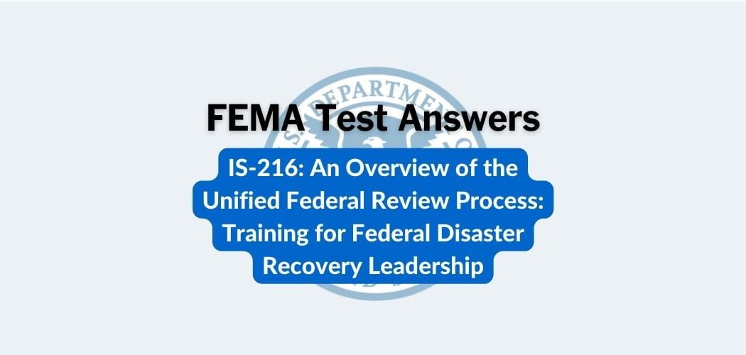 FEMA IS-216 Test Answers