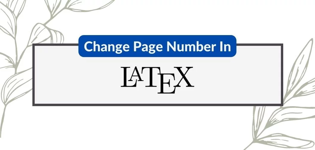 Change page numbering in LaTeX