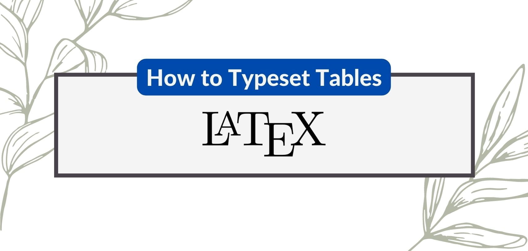 Typesetting tables in LaTeX